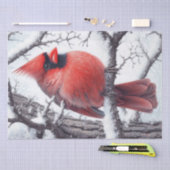 Winter Rode Kardinaal Vogel Tissuepapier (Craft)