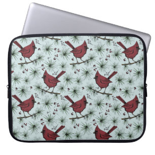Winter Rode Kardinalen Kerstpatroon Laptop Sleeve