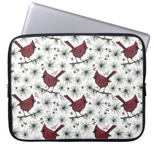 Winter Rode Kardinalen Kerstpatroon Laptop Sleeve