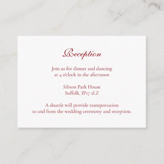 Winter Rode Kerstmis Bauble Ornamenten Bruiloft Informatiekaartje (Voorkant)