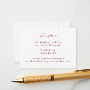 Winter Rode Kerstmis Bauble Ornamenten Bruiloft Informatiekaartje