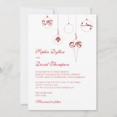 Winter Rode Kerstmis Bauble Ornamenten Bruiloft Kaart (Voorkant)