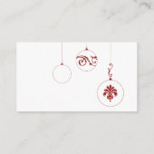 Winter Rode Kerstmis Bauble Ornamenten die goed we Informatiekaartje (Achterkant)