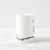 Winter Rode Robin Vogels Aangepaste naam Porselein Kop (Voorkant)