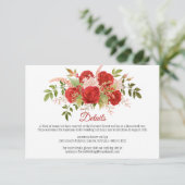 Winter Rode Rozen en Groene Details | Informatiekaartje (Staand voorkant)