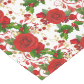 Winter Rode Rozen en Holly Patroon Medium Tafelloper (Hoek)