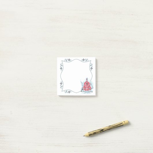 Winter Rode Schuur Post-It Notities Post-it® Notes (Op bureau)