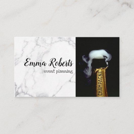 Winter Romantic Champagne Rustic Event Planning Visitekaartje (Voorkant)