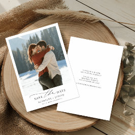 Winter Romantische Westerne bruiloft foto Save The Date