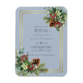 Winter Rood Bessen Denneappels Trouw Magneet (Verticaal)