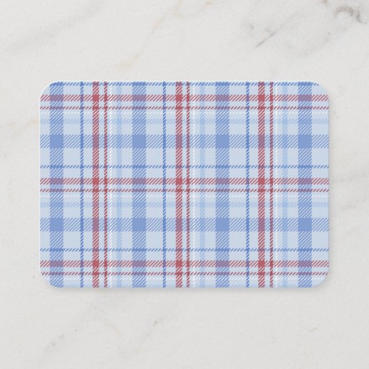 Winter Rood Blauw Tartan QR Code Trouwfeest RSVP Informatiekaartje (Achterkant)
