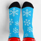 Winter Rood Blauw Witte Sneeuwvlokken Sokken (Top)