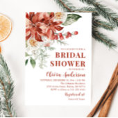 Winter Rood Bloem Kerst Bruidsdouche Kaart