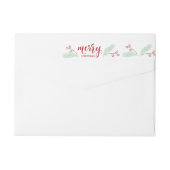 Winter Rood & Groen Holly en dennen Vrolijk Kerstf (Achterkant)