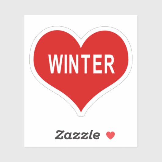 WINTER Rood Liefde Hart Vinyl Sticker (Vel)
