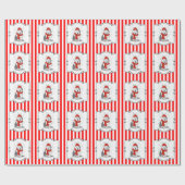 Winter (rood) Oud Engels Sheepdog (grijs 1) Cute Cadeaupapier (Vlak)