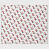 Winter (rood) Oud Engels Sheepdog (grijs 1) Cute Cadeaupapier (Vlak)