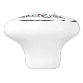 Winter (rood) Oud Engels Sheepdog (grijs 1) Cute Keramische Knop (Zijkant)