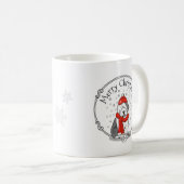 Winter (rood) Oud Engels Sheepdog (grijs 1) Cute Koffiemok (Voorkant rechts)