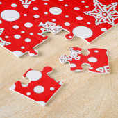 Winter (rood) Oud Engels Sheepdog (grijs 1) Cute Legpuzzel (Zijkant)