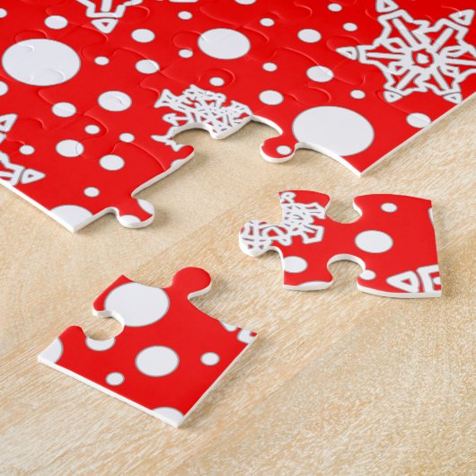 Winter (rood) Oud Engels Sheepdog (grijs 1) Cute Legpuzzel (Zijkant)