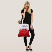 Winter Rood & Wit Sneeuwvlok Tote Bag (Op model)