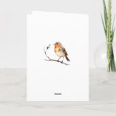Winter Roodborst Dennengekleurde Kerstkaart Kaart (Achterkant)