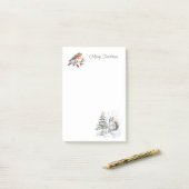 Winter Roodborst Eekhoorn Kerst Post-it® Notes (Op bureau)