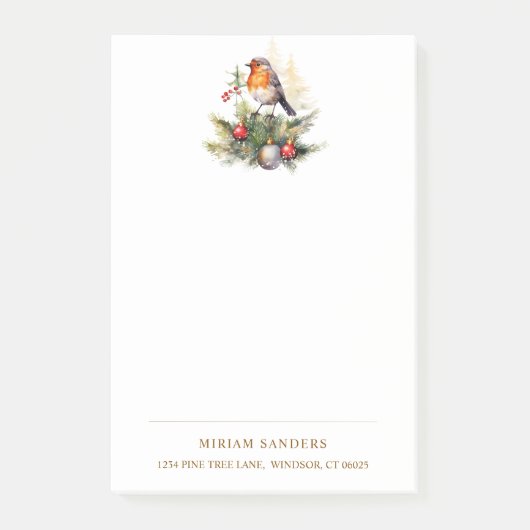 Winter Roodborst Kerst Post-it® Notes (Voorkant)