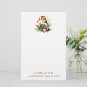 Winter Roodborst Kerstmis Briefpapier (Staand voorkant)