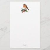 Winter Roodborst Kerstmis Briefpapier (Achterkant)
