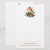 Winter Roodborst Kerstmis Briefpapier (Voorkant / Achterkant)