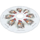 Winter Roodborst Waterverf Rood Muts Patroon Kerstboom Rok (Gekanteld)