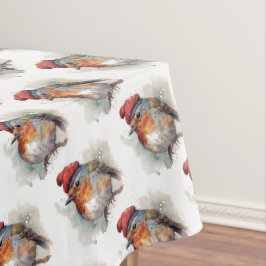 Winter Roodborst Waterverf Rood Muts Patroon Tafelkleed