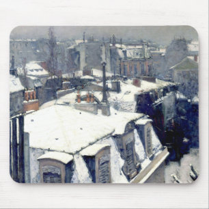Winter Rooftops Paris Mousepad Muismat