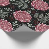 Winter Roos Bloem Cadeaupapier (Hoek)