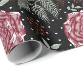 Winter Roos Bloem Cadeaupapier (Rol Hoek)