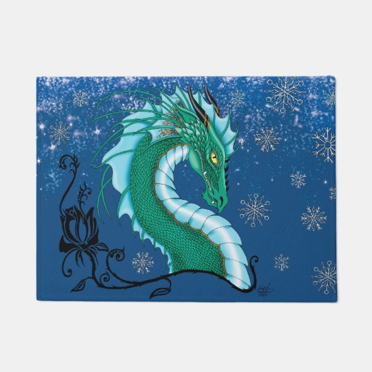 Winter Roos Dragon Deurmat (Voorkant)