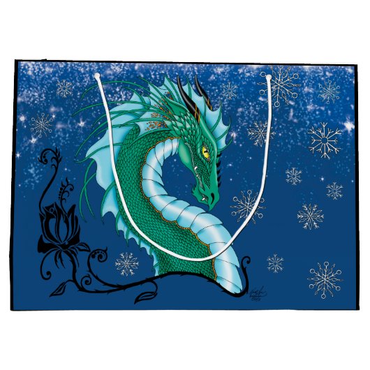Winter Roos Dragon Groot Cadeauzakje (Achterkant)