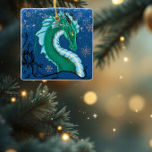 Winter Roos Dragon Keramisch Ornament