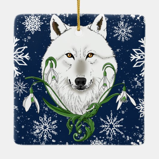 Winter Roos Dragon Keramisch Ornament (Achterkant)