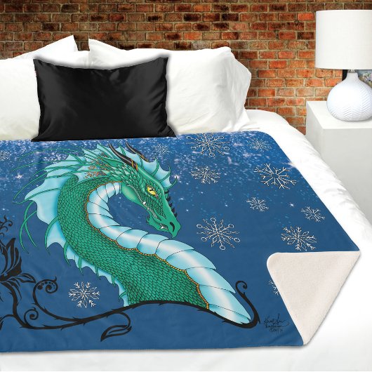 Winter Roos Dragon Sherpa Deken