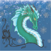 Winter Roos Dragon Sticker (Voorkant)