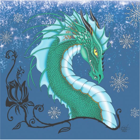 Winter Roos Dragon Sticker (Voorkant)