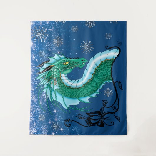 Winter Roos Dragon Wandkleed (Voorkant)