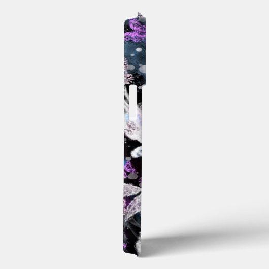 Winter Roos en Butterflies iPhone Case (Achterkant / Rechts)