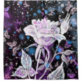 Winter Roos en Butterflies - Mooi - Douchegordijn (Voorkant)