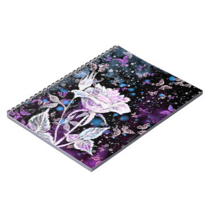 Winter Roos en Butterflies - Mooi - Notitieboek