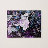 Winter Roos en Butterflies - prachtig Legpuzzel (Horizontaal)