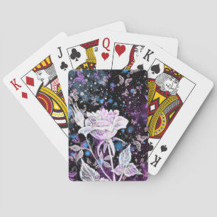 Winter Roos en Butterflies - prachtig Pokerkaarten